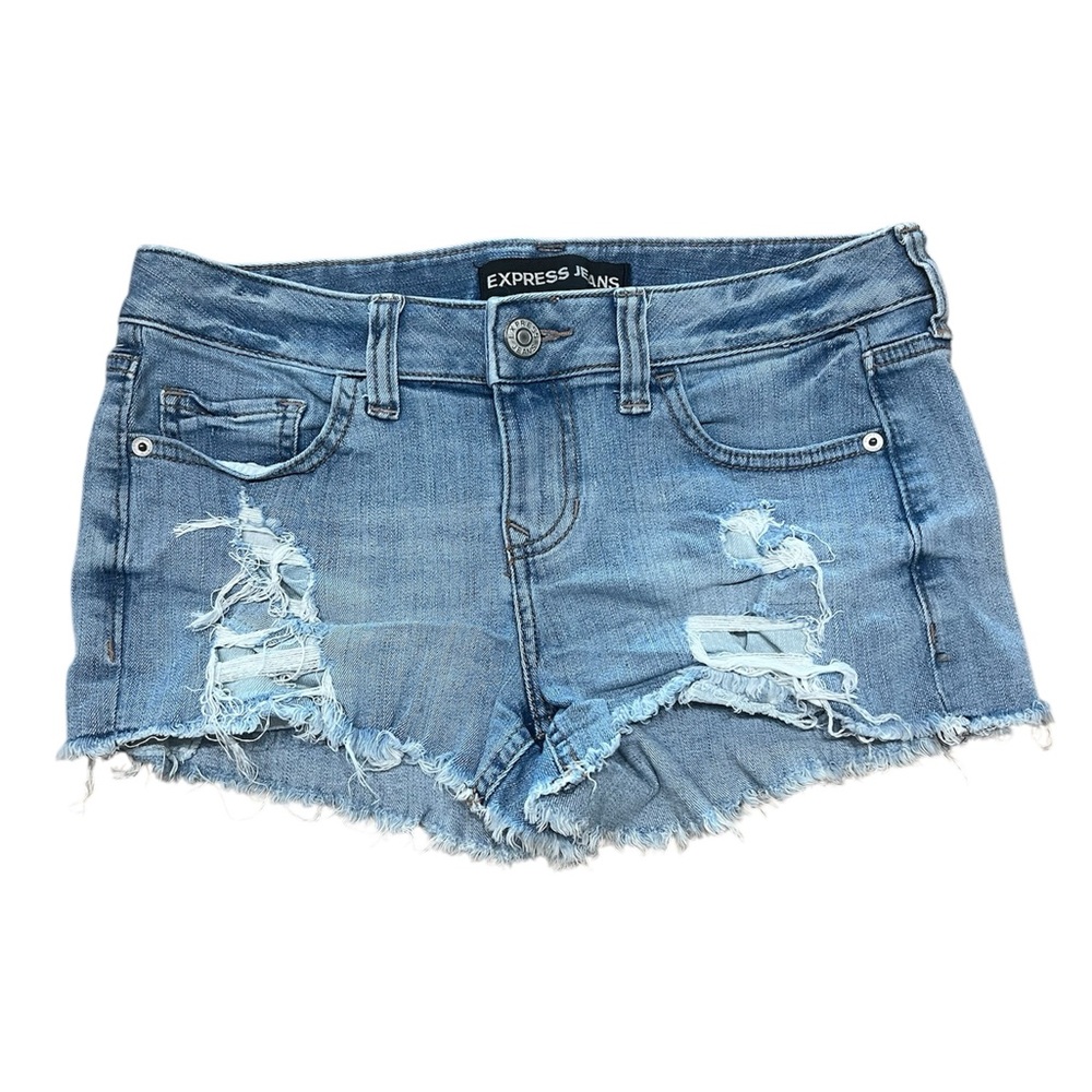 Express Light Blue Jean Shorts